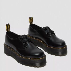 Dr. Martens Holly Black Platform Oxfords Quads